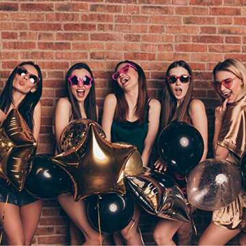 KBZVNAF Black Balloons Latex Party Balloons - 50 Pack 12 inch Helium Matte Black Balloons for Wedding Graduation Baby Shower Birthday Party Decorations