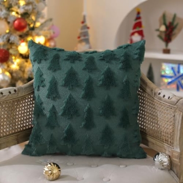 DFXSZ Green Christmas Tree Pillow Covers Set of 2