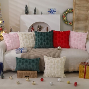 DFXSZ Green Christmas Tree Pillow Covers Set of 2
