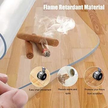 Azadx Office Chair Mat for Hard Floors 36 X 48, Clear PVC Hardwood Floor Mat, Durable Plastic Floor Protector for Home and Office use (36" X 48" Rectangle)