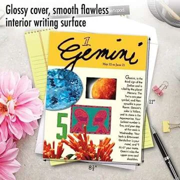 NobleWorks - 1 Jumbo Birthday Card with Zodiac Sign (8.5 x 11 Inch) - Astrology Birth Sign, Large Bday Greeting Card with Envelope - Gemini J9444