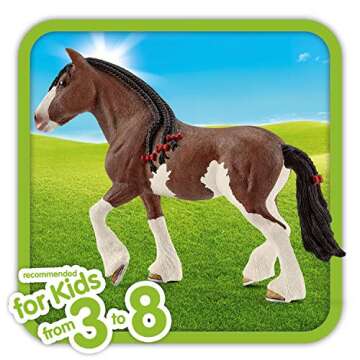 Schleich Farm World, Animal Figurine, Farm Toys for Boys and Girls 3-8 Years Old, Clydesdale Mare