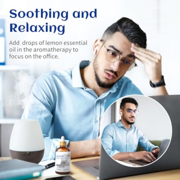 HIQILI 100ML Lemon Essential Oil, Household Cleaning, Air Purification, Skin Care, Can be Added to Cleansers, Sprays, Body Lotions Use - 3.38 Fl Oz