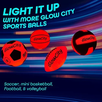 GlowCity LED Light-Up Basketball – Size 5, 27.5 inch, Ideal for Youth & Pre-Teen Night Games – Impact Activated Glow-in-The-Dark Fun, Nylon Wound Durability, Batteries Included