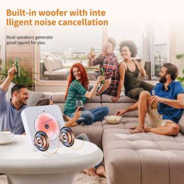 Yintiny Rechargeable Cute CD Player with Blutooth 5.0; Portable Music Player for Home Decor; Remote Control; Support AUX in Cable&USB; HiFi Bluetooth Player