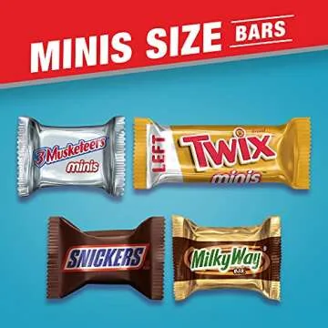 SNICKERS, TWIX, 3 MUSKETEERS & MILKY WAY Individually Wrapped Variety Pack Minis Chocolate Candy Bars Bulk Assortment, 67.2 oz Bag