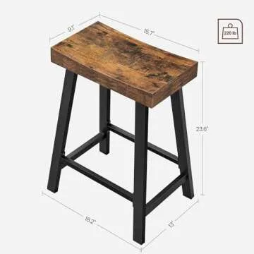 VASAGLE Bar Stools Set, Stylish 23.6" Kitchen Seating