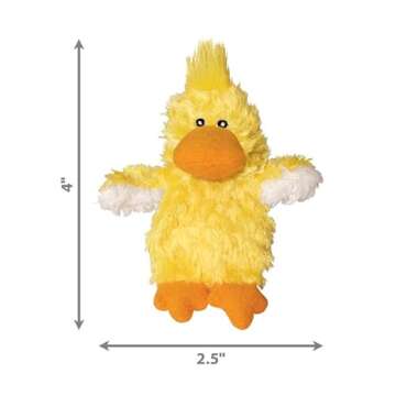 KONG - Plush, Low Stuffing Squeak Duck Dog Toy - Replacement Squeaker Included- For Small Dogs