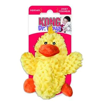 KONG - Plush, Low Stuffing Squeak Duck Dog Toy - Replacement Squeaker Included- For Small Dogs