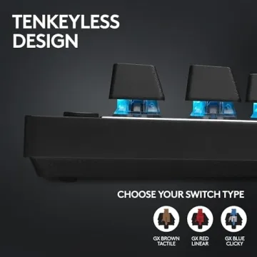 Logitech G PRO X TKL LIGHTSPEED Wireless Gaming Keyboard, Ultra-Portable Tenkeyless Design, LIGHTSYNC RGB, PBT keycaps, Tactile Switches (GX Brown) - Black (Renewed)