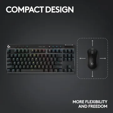 Logitech G PRO X TKL LIGHTSPEED Wireless Gaming Keyboard, Ultra-Portable Tenkeyless Design, LIGHTSYNC RGB, PBT keycaps, Tactile Switches (GX Brown) - Black (Renewed)