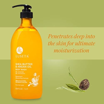 Luseta Shea Butter & Argan Oil Body Wash for Dry Skin