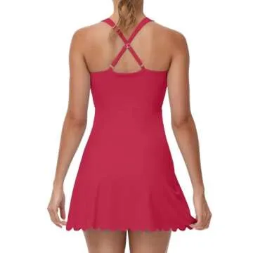 Tanou Women's Tennis Dress with Separated Shorts for Summer Fun