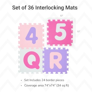 Tadpoles Interlocking Foam Playmats - ABCs & Numbers 0-9