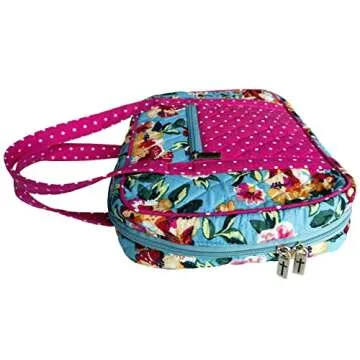 DIWI Quilted Bible Cover Extra Large Sizes 11.25 X 8.25 X 2.75 Inches Bible Tote Good Book Case (XL, C2 Pink Garden)