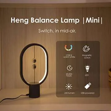 Allocacoc Heng Balance lamp, DesignNest, Switch on in mid-air, USB Powered LED Table Plastic lamp, m...