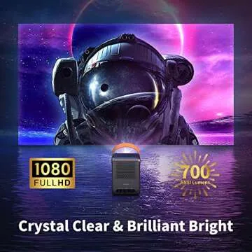 WEMAX Dice Outdoor Portable Projector, 3 Hours Battery, 700 ANSI Lumens Native 1080p, 4K Mini Movie ...