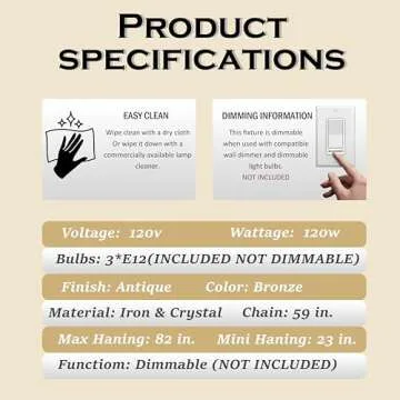 ALOADECOR 3-Light 16" Retro Antique Gold Crystal Globe Chandelier Sphere Cage-Style Shade Pendant Light for Kitchen Isl and Dining Room