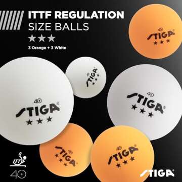 STIGA Performance Ping Pong Paddle Set of 4 & 6 Balls for Fun Play