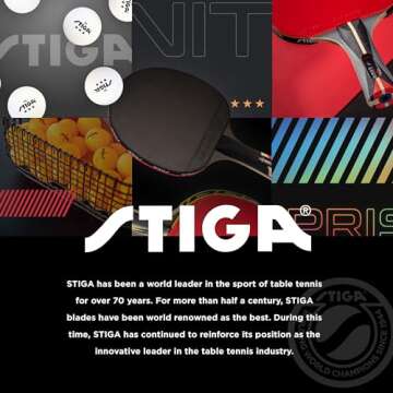 STIGA Performance Ping Pong Paddle Set of 4 & 6 Balls for Fun Play