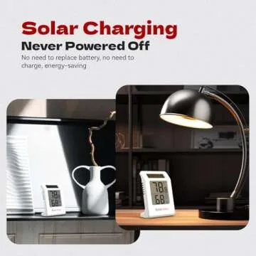 BaldrTherm Humidity Meter Hygrometer - Solar-Powered Room Thermometer