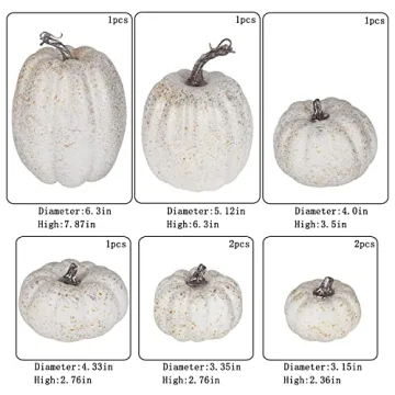 Artmag 8 Pcs Silver Artificial Pumpkins for Fall Decor