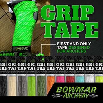Bowmar Archery Grip Tape, Designed for Archers, Self-Adhering, Effective in Dry or Wet Conditions, Comfortable, Tacky, Easy to Install (Black)