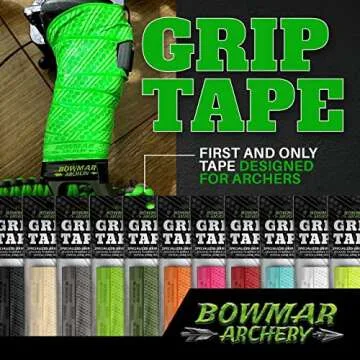 Bowmar Archery Grip Tape, Designed for Archers, Self-Adhering, Effective in Dry or Wet Conditions, Comfortable, Tacky, Easy to Install (Black)