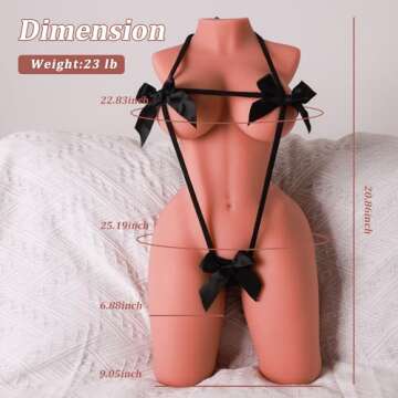 21LB Sex Doll for Men Male Masturbator Realistic Big Boobs Vaginal & Anal Sex 3 in 1 Lifelike Sexy Female Torso Built-in Skeleton Pocket Pussy Ass Sex Dolls Adult Toy for Men