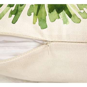 4TH Emotion Watercolor Christmas Tree Throw Pillow Cover Cushion Case for Home Decor Sofa Couch 18" x 18" Inch Linen Farmhouse Christmas Decorations