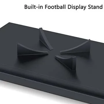 KKU Football Display Case Autographed Football Holder Clear Acrylic Display Case with Built-in Removable Football Display Stand (No Assembly Required)
