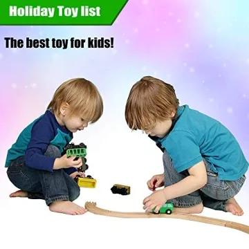 Deluxe Wooden Train Set 55 Pcs Compatible with Thomas