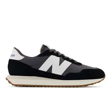New Balance Men's 237 V1 Sneakers – Vintage Charm Meets Modern Comfort, Black/Magnet/Gum, Size 14