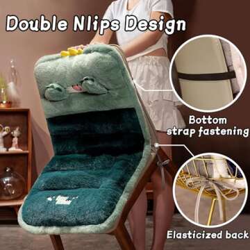 QIUODO 33"*20" Chair Cushions for Dining Chairs, Cute Cartoon Design, Comfortable Seat Pad for Kitchen,Lazy Sofa Office Floor Pillow Pad Cute Stuff for Gamer Bedroom Decor