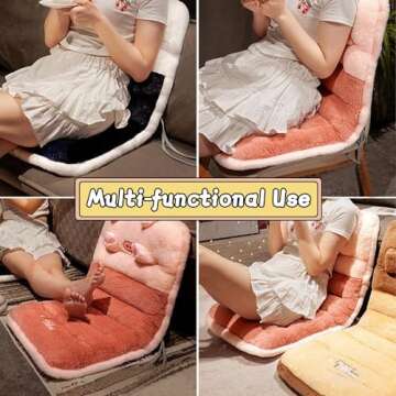 QIUODO 33"*20" Chair Cushions for Dining Chairs, Cute Cartoon Design, Comfortable Seat Pad for Kitchen,Lazy Sofa Office Floor Pillow Pad Cute Stuff for Gamer Bedroom Decor