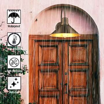 Treekee Dusk to Dawn Outdoor Lighting Porch Light Farmhouse Wall Mount Gooseneck Wall Sconce Exterior Lighting Industrial Black Finish Lantern,1Pack