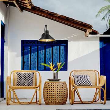 Treekee Dusk to Dawn Outdoor Lighting Porch Light Farmhouse Wall Mount Gooseneck Wall Sconce Exterior Lighting Industrial Black Finish Lantern,1Pack