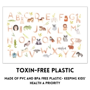 Animal Alphabet Disposable Placemats for Toddlers, 60 Pack