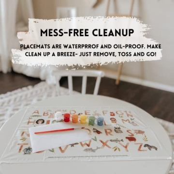 Animal Alphabet Disposable Placemats for Toddlers, 60 Pack