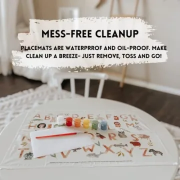 Animal Alphabet Disposable Placemats for Toddlers, 60 Pack