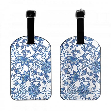 Elegant Zoczos Blue Flower Luggage Tag for Travelers