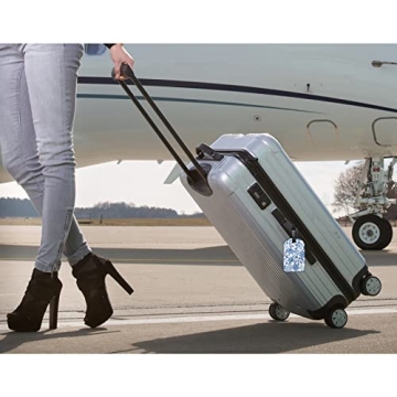 Elegant Zoczos Blue Flower Luggage Tag for Travelers