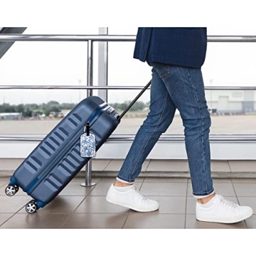 Elegant Zoczos Blue Flower Luggage Tag for Travelers
