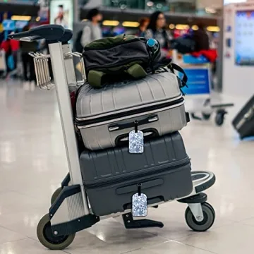 Elegant Zoczos Blue Flower Luggage Tag for Travelers