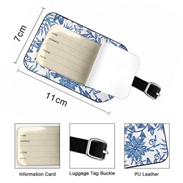 Elegant Zoczos Blue Flower Luggage Tag for Travelers