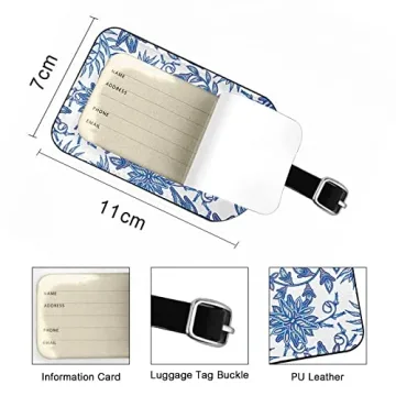 Elegant Zoczos Blue Flower Luggage Tag for Travelers