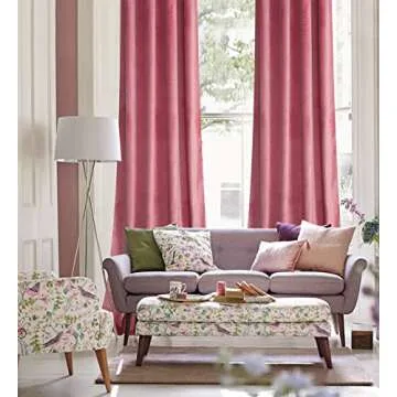 Roslynwood Candy Pink Velvet Curtains for Bedroom, Luxury Room Darkening Window Drapes Thermal Insulation Noise Reduction Door Panels for Dining Room/Nersury, Candy Pink, W52 x L108, 2 Panels