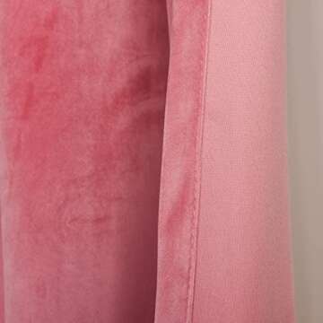 Roslynwood Candy Pink Velvet Curtains for Bedroom, Luxury Room Darkening Window Drapes Thermal Insulation Noise Reduction Door Panels for Dining Room/Nersury, Candy Pink, W52 x L108, 2 Panels