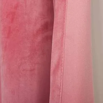 Roslynwood Candy Pink Velvet Curtains for Bedroom, Luxury Room Darkening Window Drapes Thermal Insulation Noise Reduction Door Panels for Dining Room/Nersury, Candy Pink, W52 x L108, 2 Panels