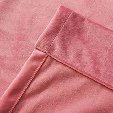 Roslynwood Candy Pink Velvet Curtains for Bedroom, Luxury Room Darkening Window Drapes Thermal Insulation Noise Reduction Door Panels for Dining Room/Nersury, Candy Pink, W52 x L108, 2 Panels